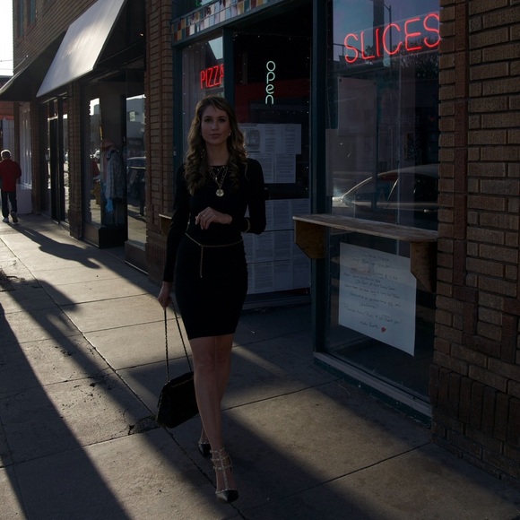 Long Sleeve Crew Neck Basic Stretch Crop Skirt Set - Picture 8 of 10